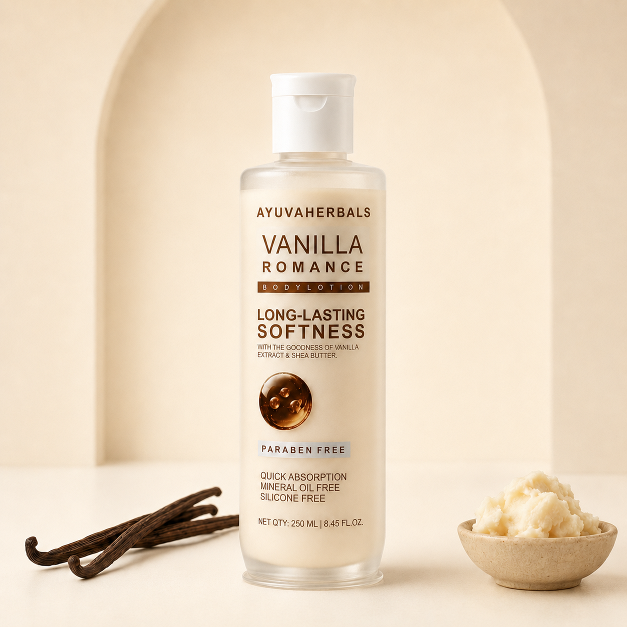 Vanilla Romance Body Wash & Body Lotion Combo with Long-Lasting Fragrance – 250 ml Each