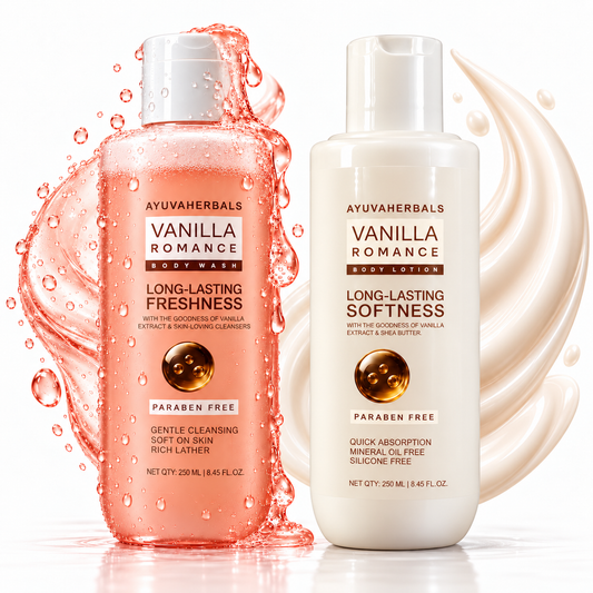 Vanilla Romance Body Wash & Body Lotion Combo with Long-Lasting Fragrance – 250 ml Each