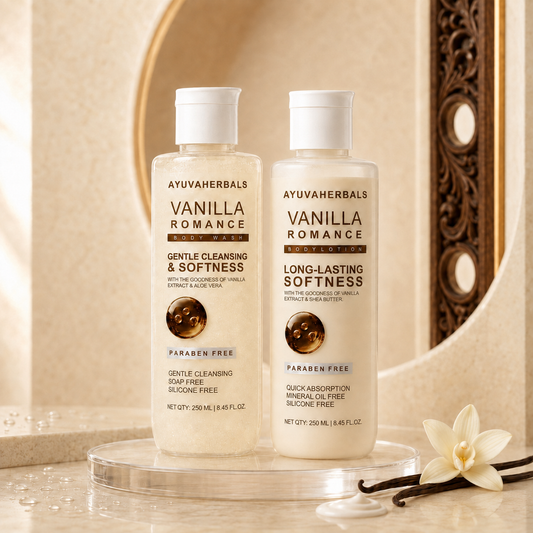 Vanilla Romance Body Wash & Body Lotion Combo with Long-Lasting Fragrance – 250 ml Each